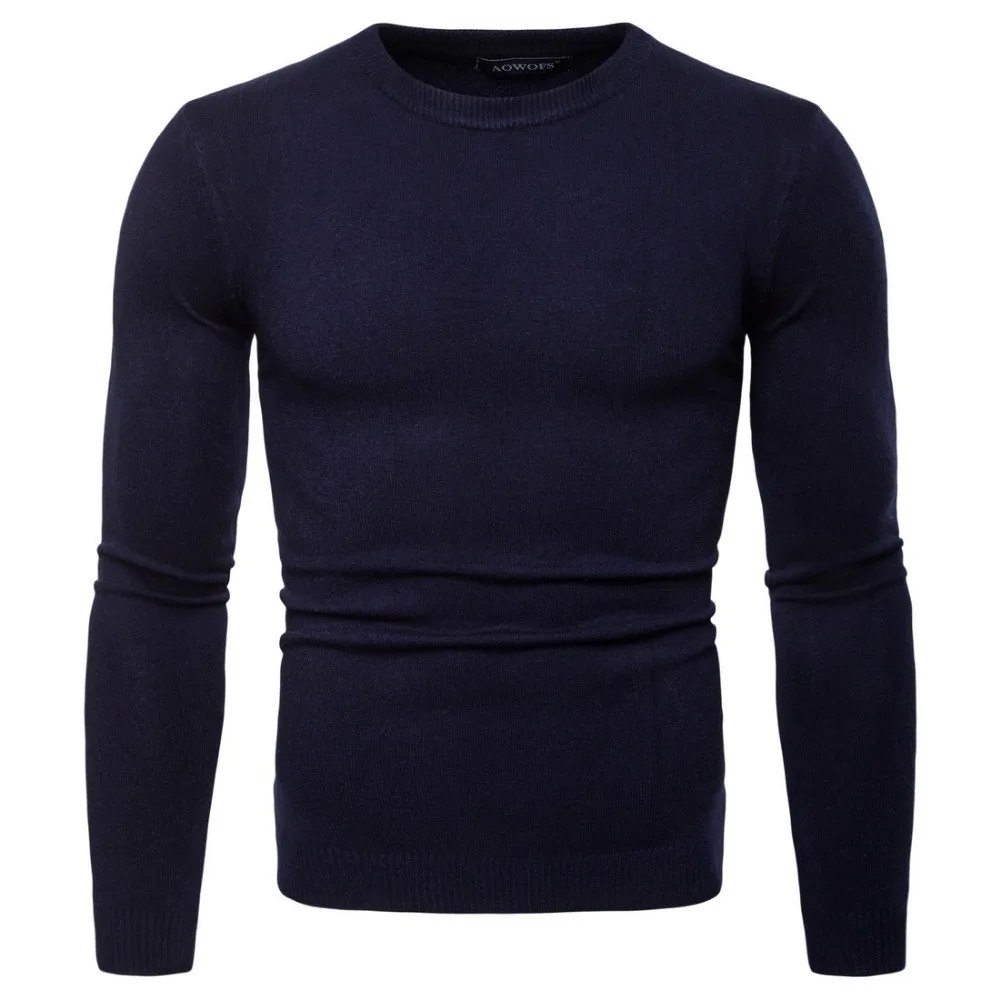 2018 осень новое поступление Для мужчин свитер Мода O Шея Твердые свитера Для мужчин s одежда тенденция Повседневное тонкий трикотаж с