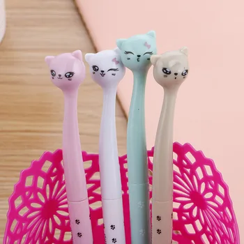 

40 PCs Creative Stationery Cute High-legged Cat Neutral Pen Learning Stationery Cartoon Quality Signature Pen