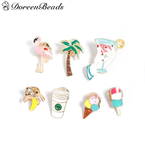 DoreenBeads с героями мультфильмов фламинго мороженое дерево банан бейджи броши