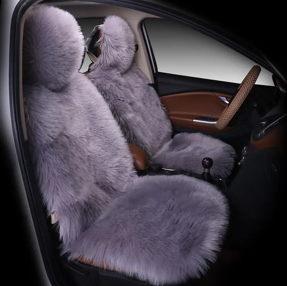 Высококачественные Чехлы для передних сидений автомобиля из искусственного меха для автомобильных подушек, универсальные подходящие для большинства автомобилей аксессуары для интерьера, новинка