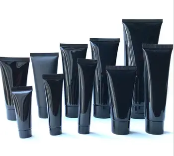 

100pcs/lot 10g 15g 20g 30g 50g 80g 100g Black Plastic Squeeze Bottle Cosmetic Facial Cleanser Hand Cream Soft Tube