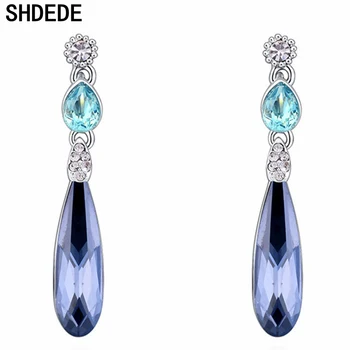 

SHDEDE Crystal from Swarovski Water Drop Earrings Jewelry For Women Classic Weddings Bride Anniversary Party Gift -30264