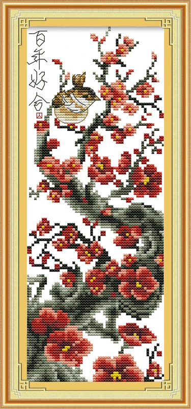 

A harmonious union lasting a hundred years cross stitch kits DMC print canvas embroidery set sewing hand made crafts home decor