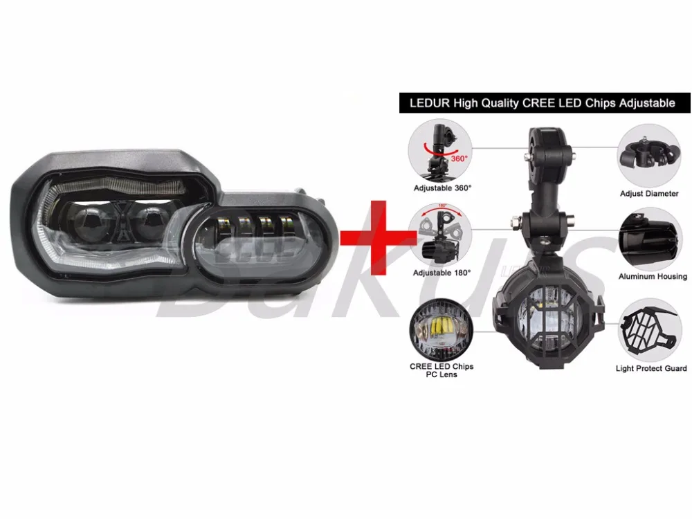 

For Bmw F700 Gs F650gs LED Fog Lamp & Protect Guards & Wiring Harness Headlight for BMW F700GS 2013-2016 F800GS 2013-2016