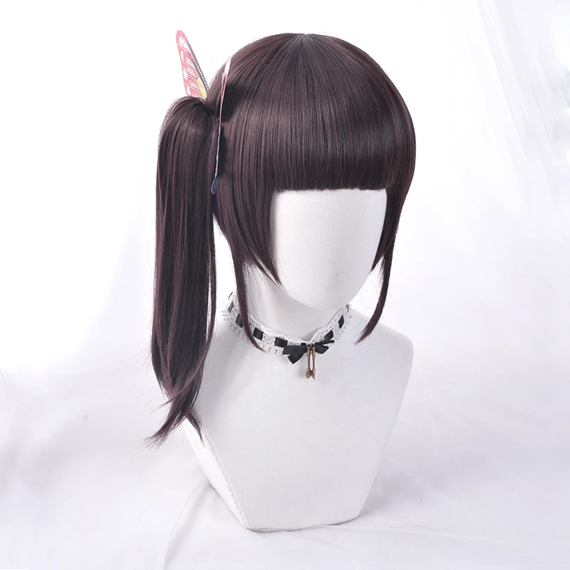 Anime Demon Slayer Kimetsu no Yaiba Tsuyuri Kanawo Tsuyuri Kanao Cosplay Costume Prop Wig headwear butterfly hair accessory