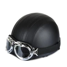Casco moto D’epoca Retro Caschi Open Mezza Viso con Visiera caschi Capacete Casco Harley Cuoio DELL’UNITÀ di elaborazione Del Motociclo Del Casco