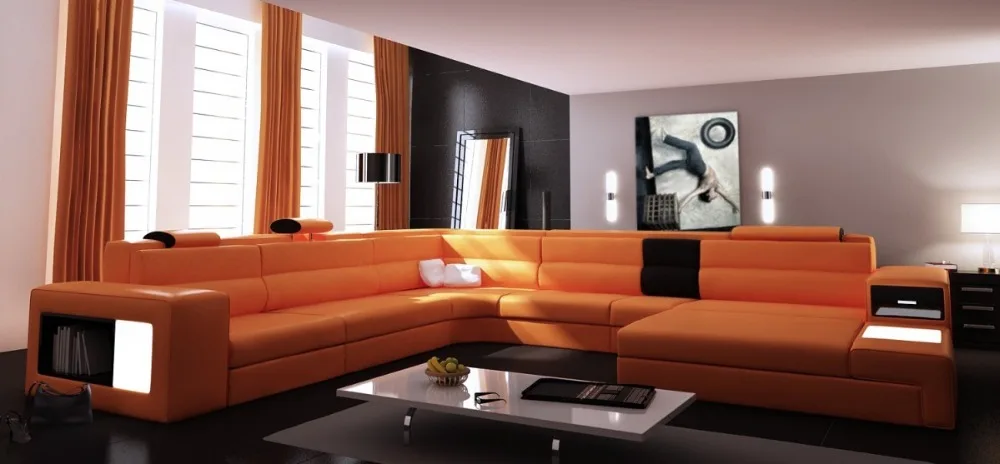 Современный диван для гостиной со светодиодной подсветкой 0413 B2006|modern living room sofa|room