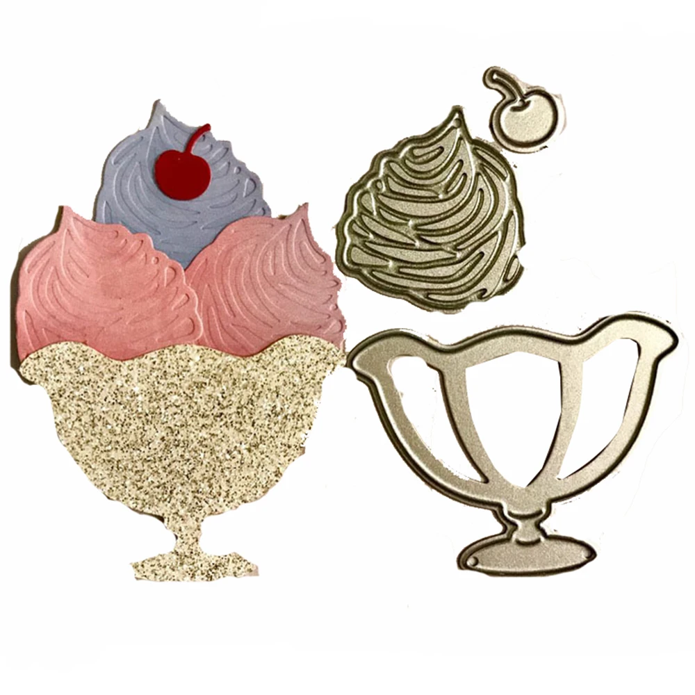 

Lychee Life DIY Ice Cream Shaped Cutting Dies Metal Template Die For Scrapbooking Stencils Handmade Album Cards Decoration