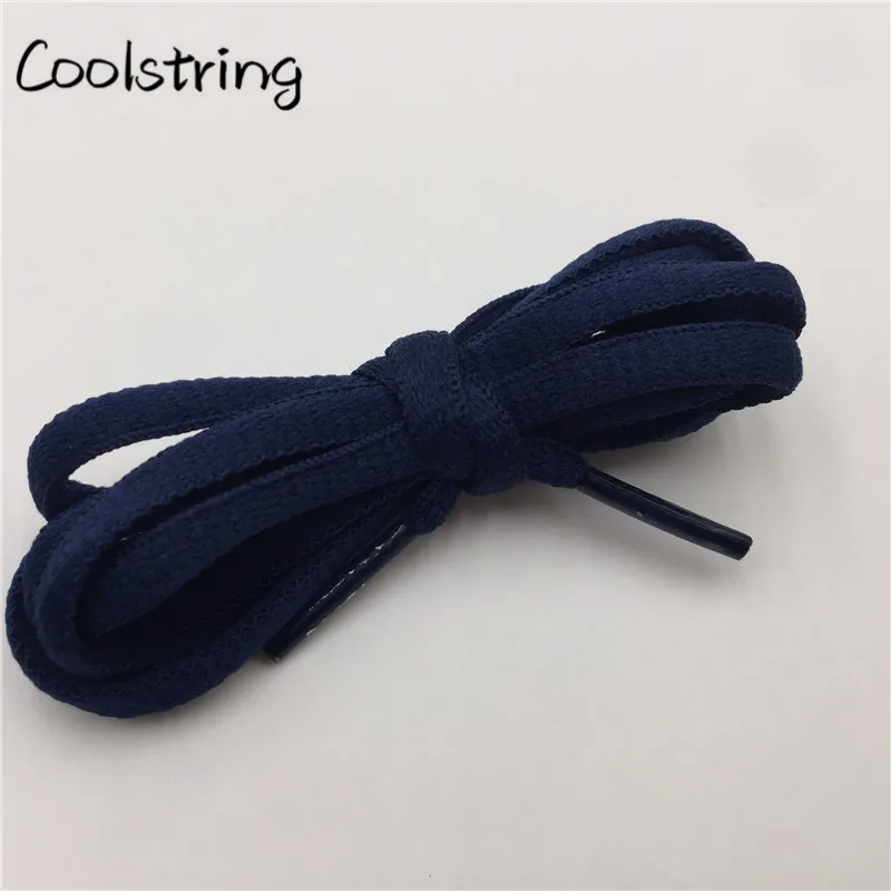Coolstring Cool 6 мм ширина модные спортивные овальные шнурки кроссовки Ropelaces однотонные баскетбольные шнурки идеальные шнурки для обуви - Цвет: 2219	Navy Blue
