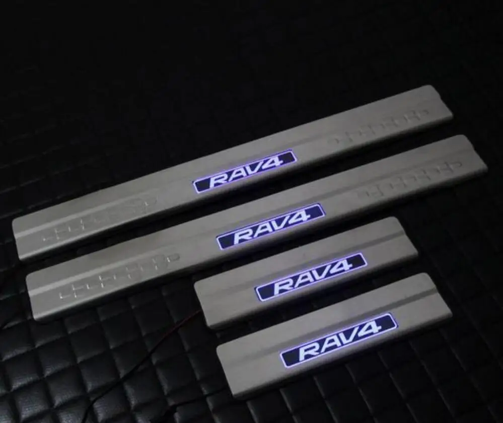 

Free shipping LED decorative mirror chrome sill plate for Toyota RAV4 2014 2015 automobile styling accessories car door
