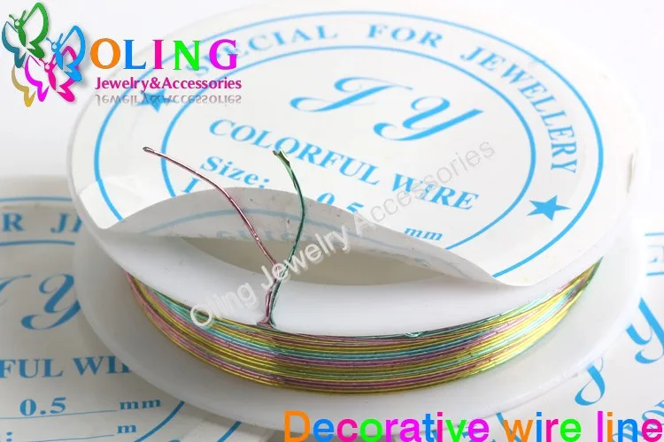 OlingArt 0.4MM 12M/Roll Wire Line Mixed Multicolor Plated Beaded Crafts DIY Choker Bracelet Necklace Jewelry Making OlingArt 0.4MM 12M/Roll Wire Line Mixed Multicolor Plated Beaded Crafts DIY Choker Bracelet Necklace Jewelry Making