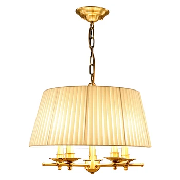 

home lighting Copper Pendant Lights art lamps Cloth round Continental Simple Restaurant Pendant lamps LO7162