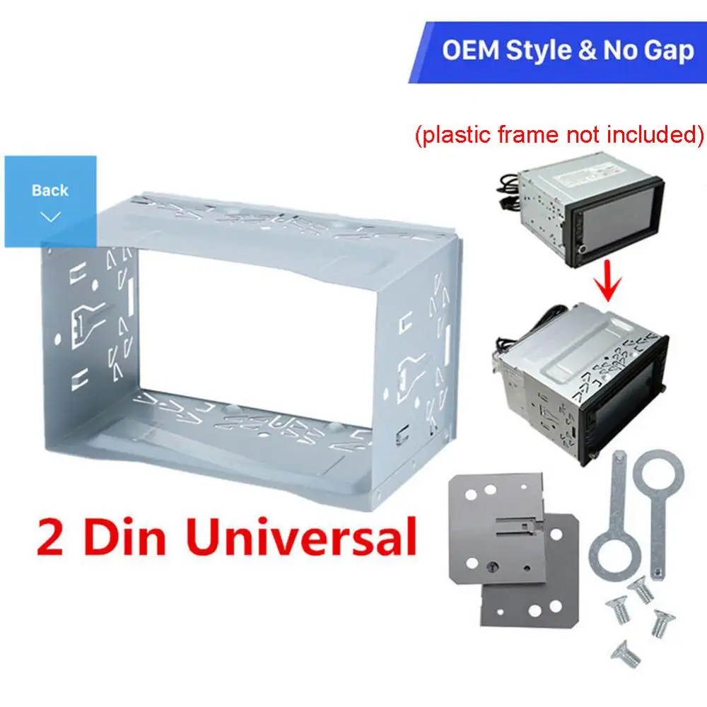 

Universal Double 2 Din Metal Car Van Stereo Radio Frame Radio Panel Fascia Panel Durable