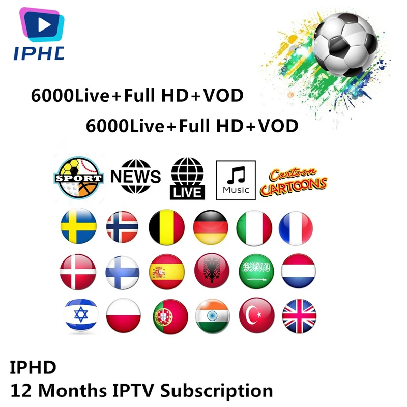 

BUYRUO IPTV Subscription arabic europe french italian stream live tv code iptv 4700 channels 3700 VOD and 5000 films