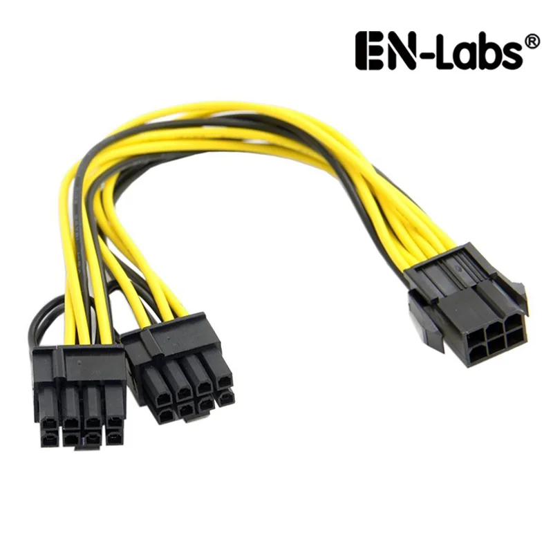 EN-Labs Molex 6-pin PCI Express до 2 x PCIe 8 (6 + 2) pin Материнская плата Видеокарта PCI-e GPU VGA разветвитель концентратор кабель питания