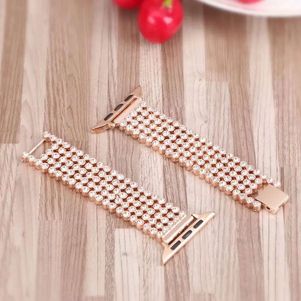 Роскошный Алмазный ремешок для Apple Watch группа 44 мм 42 Стильный Кристалл iWatch серии 4 3 2 1 40 мм/38 запястье браслет ремень
