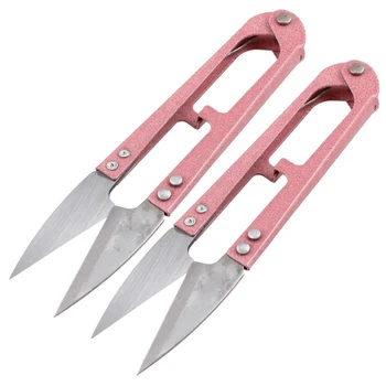 

Dark Pink Grip Thread Clip Tailor Yarn Spring Scissors needle Cutter 2 Pieces