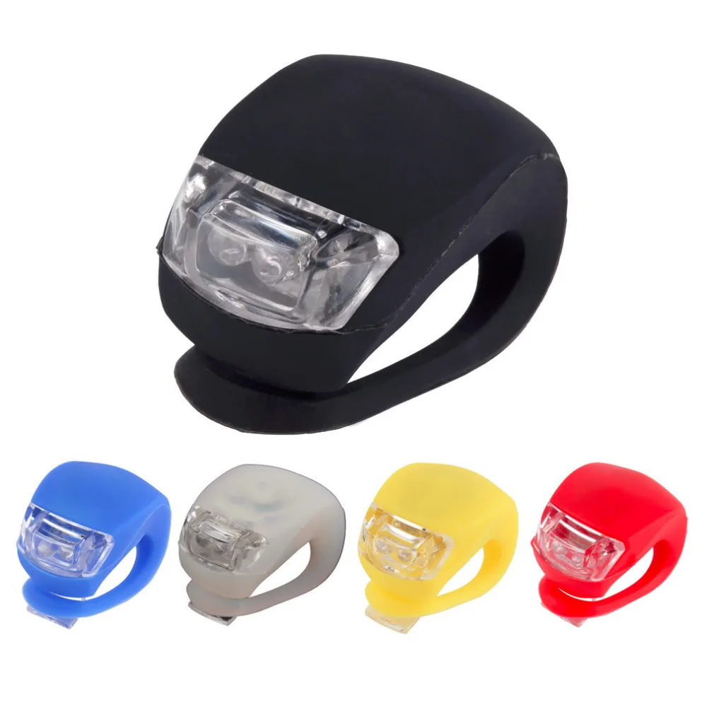 Bike Bicycle Cycling Silicone Head Front Rear LED Flash Wheel Light Lamp
