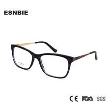 ESNBIE модные очки для близорукости, женские очки, женские оптические оправы, роскошные фиолетовые Женские оправы для глаз, квадратные очки для умников