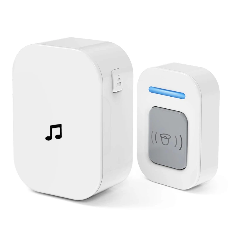 

Wireless Doorbell 5 Volume Levels Led Flash Door Bell For Home,Classroom,Bedroom,Office Etc.Eu Plug