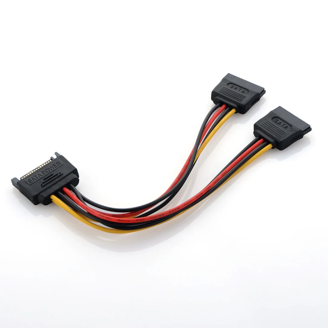 15 Pin SATA Male Plug To 2 Female 15Pin Power HDD Splitter Connector Cable Power Cable Cord Adapter for bitcoin mining device