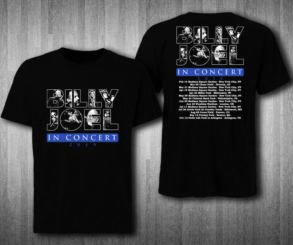 Классическая черная футболка billy joel Tour S-3XL в живую 2019 | Мужская одежда