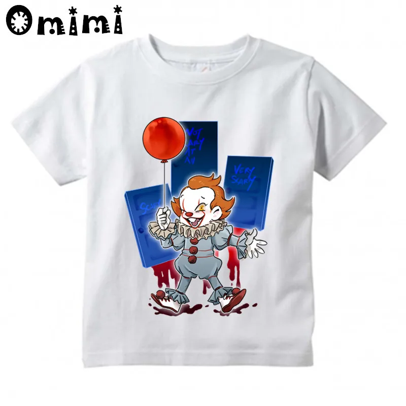Детская дизайнерская футболка с принтом «Pennywise Movie It Losers», повседневные топы с короткими рукавами для мальчиков и девочек, детская футболка с жутким клоуном
