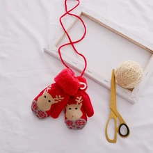 Новые зимние детские перчатки полный палец Детские Вязание зимнее, связанное из шерсти перчатки для маленьких девочек и мальчиков с слинг Детские перчатки