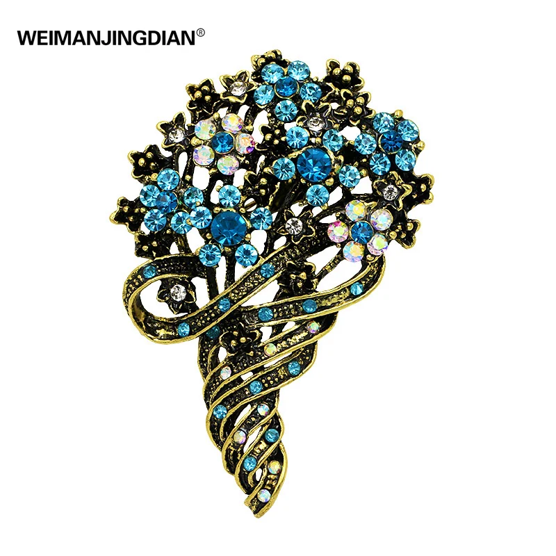 

Antique Gold Color Vintage Style Flower Brooches for Women in Assorted Colors