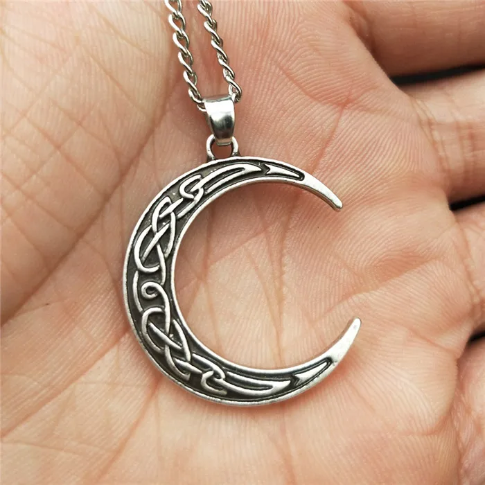 Ностальгия WICCA Irish Knot Ouija Goddess Crescent Moon колдовское ожерелье Волшебные Подвески Подвеска колдовство талисманы ювелирные изделия - Окраска металла: Link Chain Silver