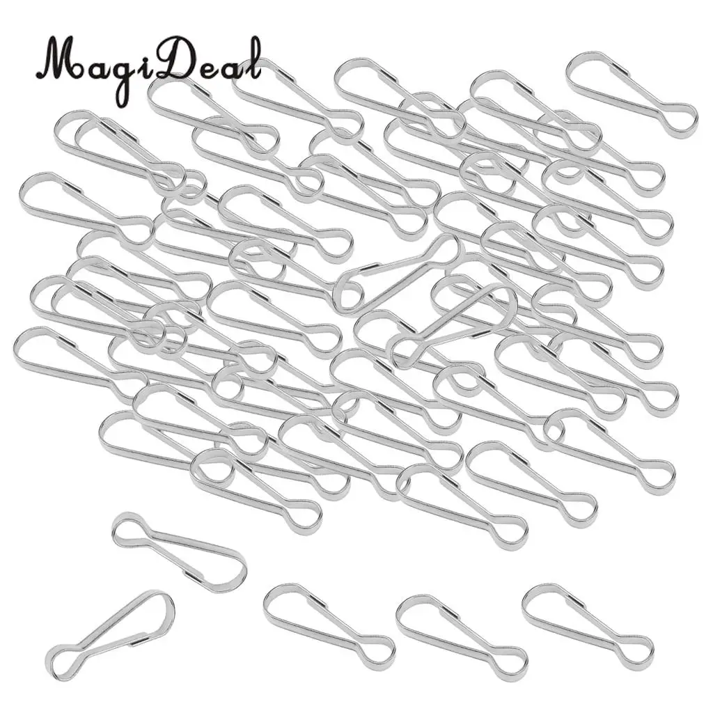 100pcs Stainless Steel Carabiners Spring Snap Clasp Outdoor Hardware 16/20/28/32/40mm for Climbing Caving Hiking Fishing Acces