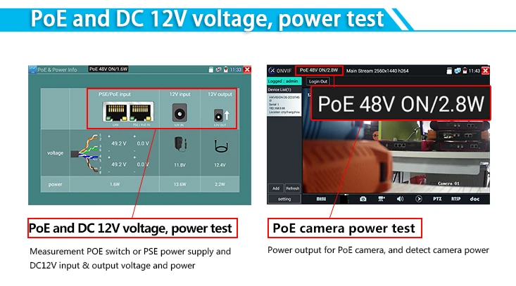 7 дюймов H.265 4 к HD CCTV тестер монитор IP CVBS AHD CVI TVI 8MP 5MP ONVIF мультиметр TDR wifi HDMI вход POE 12 В X7MOVTADHS Plus