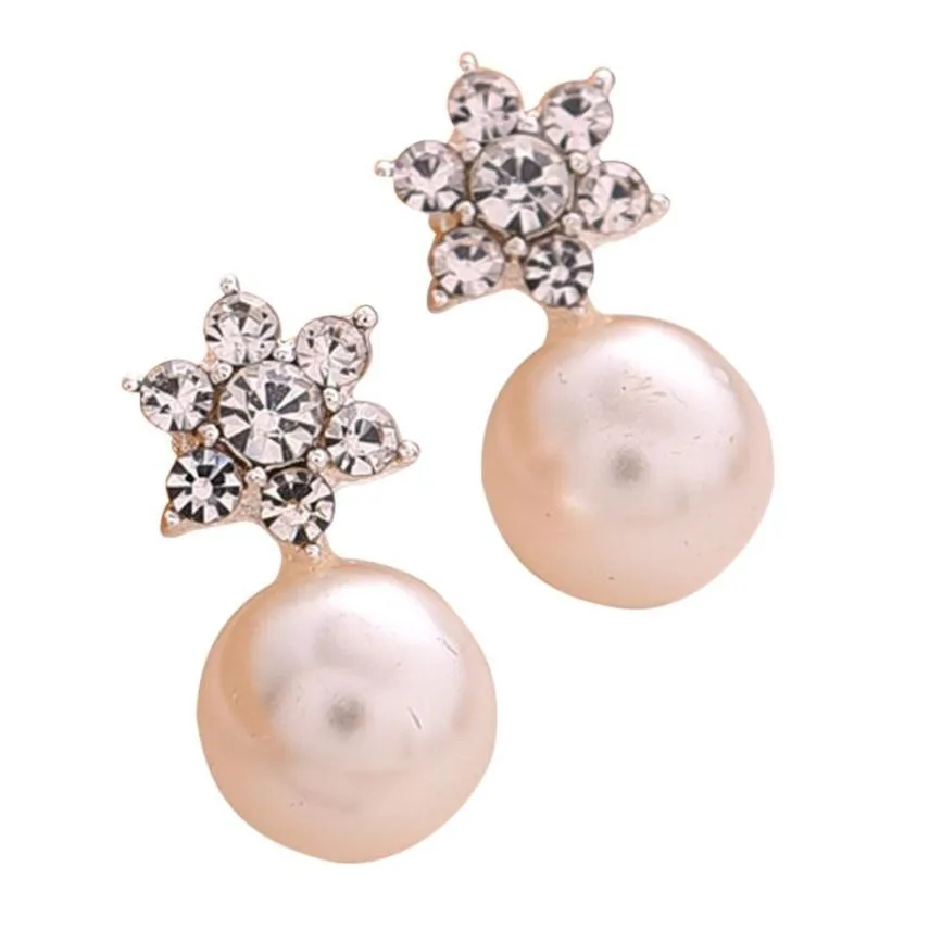 

TS#50 Women Charm Jewelry Pair Snowflake Crystal Stud Earring Free Shipping