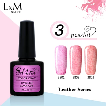 

3pcs Gelartist New Product Leather Gel Polish Soak Off UV/LED Gel Lacquer 12 colors for choose