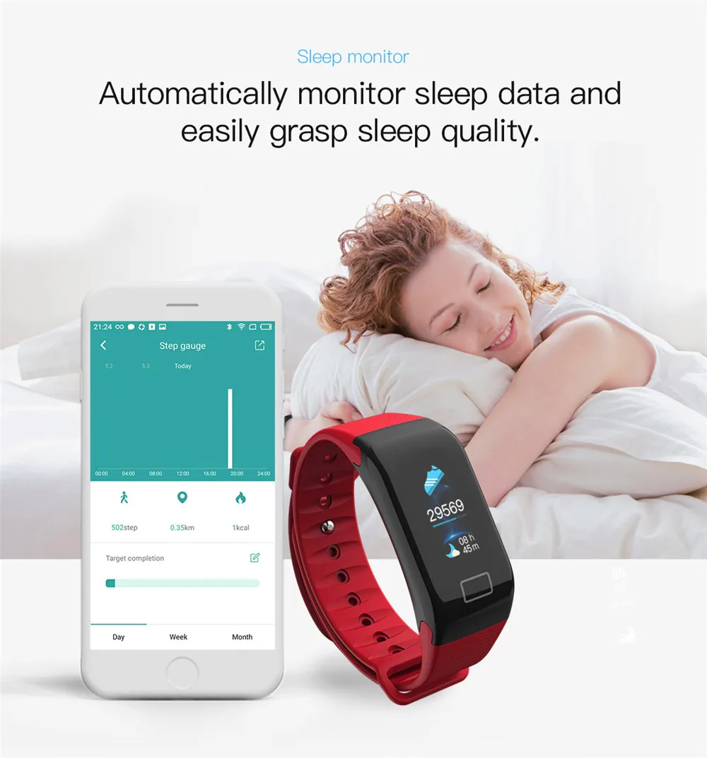 Smart band Men Women Blood Pressure Waterproof Color Screen Sports Smart Bracelet Heart Rate Monitor Smart Watch PK C1plus M 4
