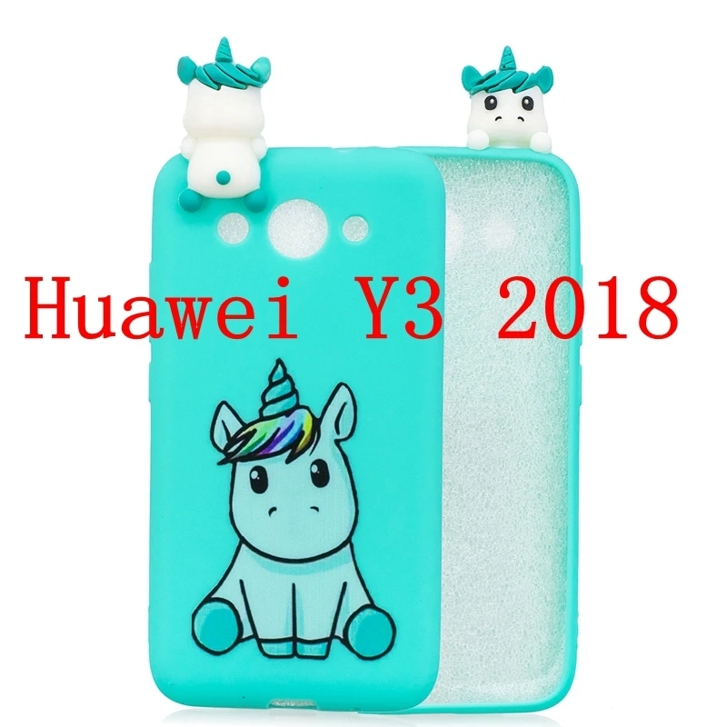 Y3 Y5 Y6 чехол Etui huawei Y7 Prime чехол милый 3D, панда, единорог, собака силиконовый чехол на huawei Y3 Y5 Y6 Y7 Prime чехол