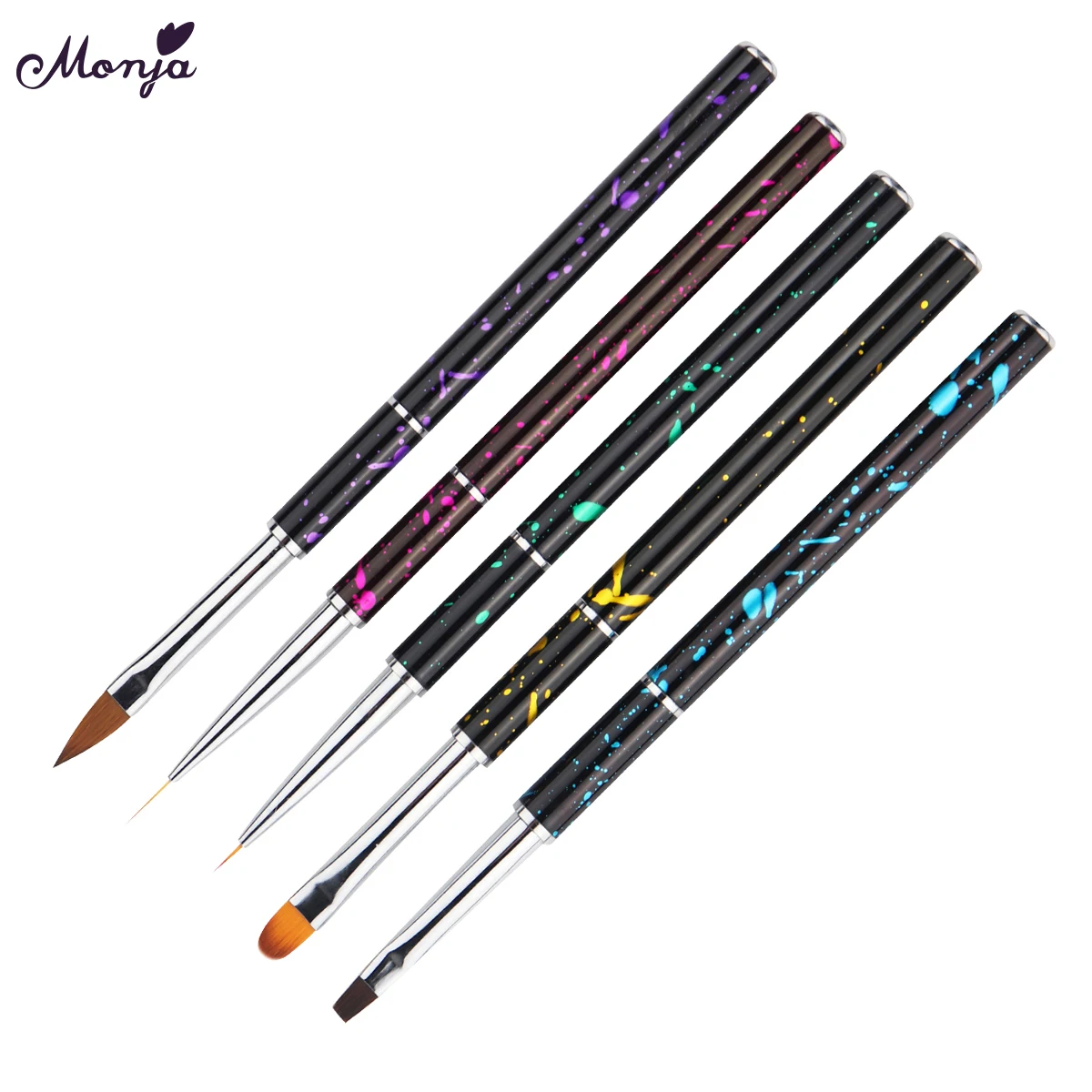 

Monja Detachable Nail Art French Stripes Lines Painting Liner Acrylic UV Gel Extension Builder Liquid Powder Carving Brush