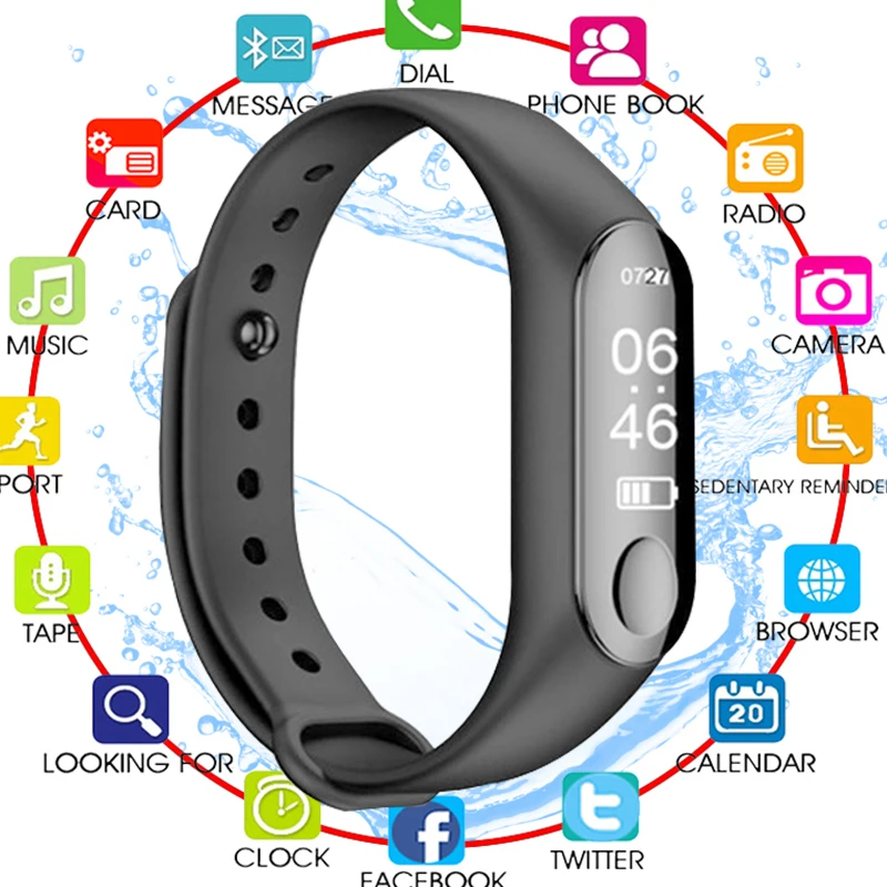 M3 Smart Сердечного ритма трекер Фитнес Smartband умный Браслет Водонепроницаемый Смарт