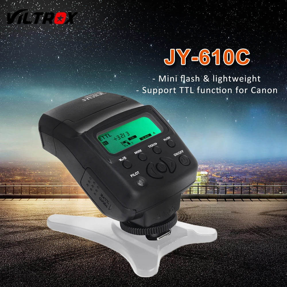

Viltrox JY-610C Mini LCD TTL Flash Speedlite for DSLR Camera Canon 760D 750D 700D 650D 600D 70D 60D 5D 7D 1200D