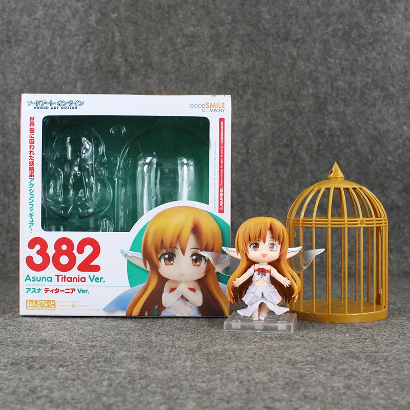 

4" 10cm # 382 Sword Art Online PVC Figures Yuki Asuna Model Toys With Gift Box Gifts Brinquedos