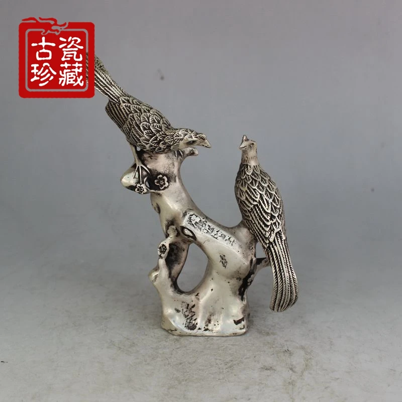 

Crafts statue Open white bronze magpie double happiness to help marriage circle of love crafts Decoration