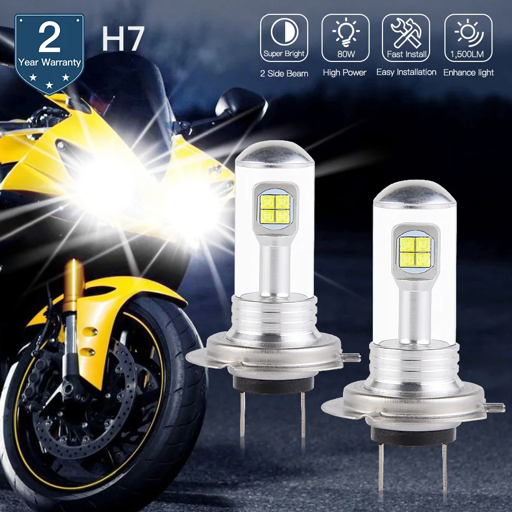 

NICECNC 80W H7 Head Light LED Bulb For BMW C650GT F700GS F800GS F800GT F800R R1200GS/R/RT/RS S1000RR/XR/R HP4 K1300S/R 2010-2015