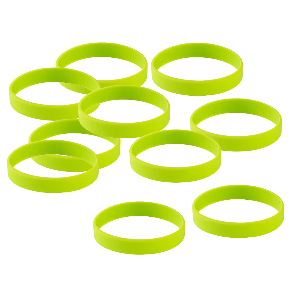 MagiDeal 10pcs/Pack Blank Silicone Rubber Elastic Wristbands Fashion Rubber Bracelet