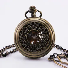 ORKINA Men s Vintage Pocket Watch Roman Number Black Dial Timbo patterned Case Hand Wind Mechanical