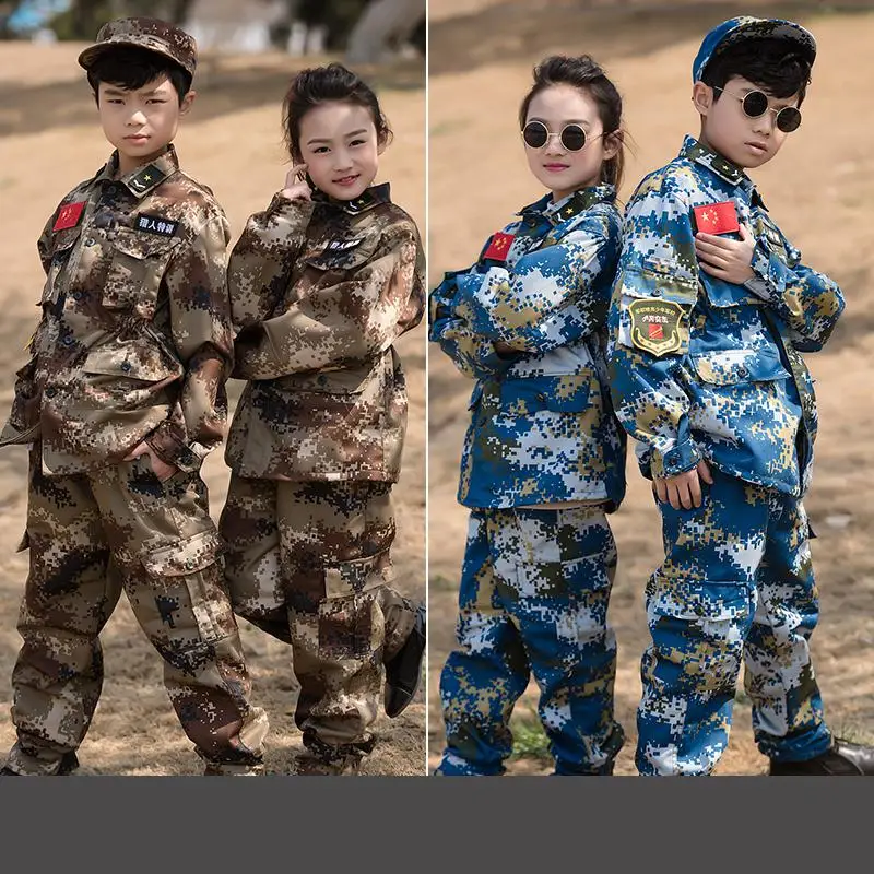 Детские камуфляжные комплекты унисекс, спецназ, тероузеры+ штаны, военная форма на Хэллоуин, боевая рубашка, высокое качество, армейский костюм