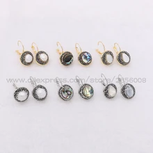 Модные ушка серьги-гвоздики, натуральная основа камень серьги круглые серьги-гвоздики серьги-кольца, модные ювелирные украшения для lady1083