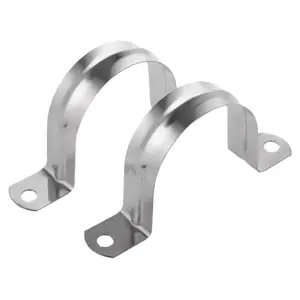 2 Stainless Steel U-shaped Pipe Clamps, Half Pipe For Pipe Fittings Pipe Clamp 80mm Reduce Galleries or Beams Vibration Noise