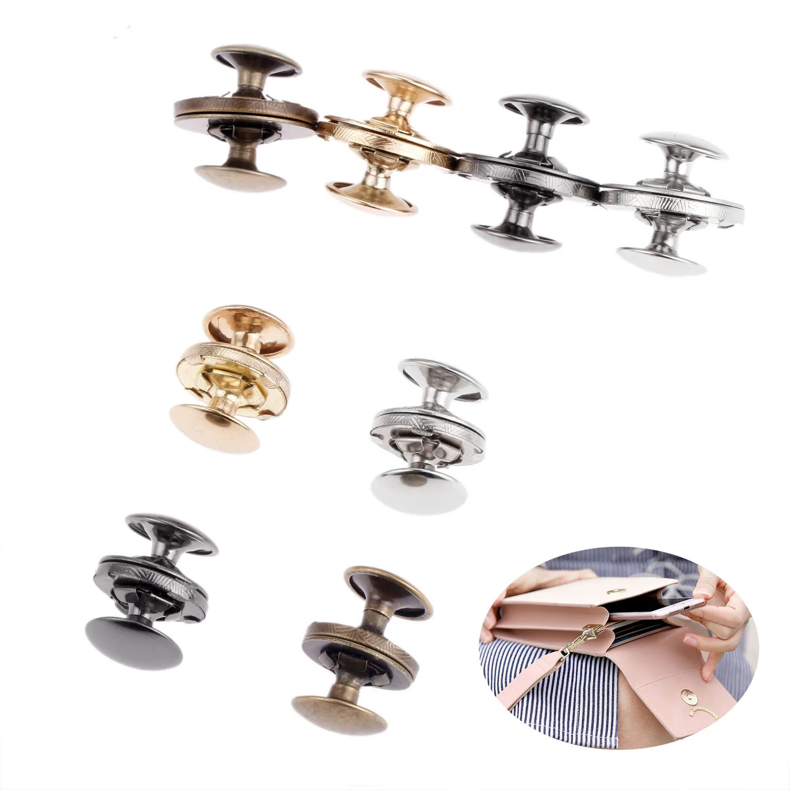 10Pcs Spiral Shape Magnetic Snap Clasp Buckle for Fastener Necklace Bracelet