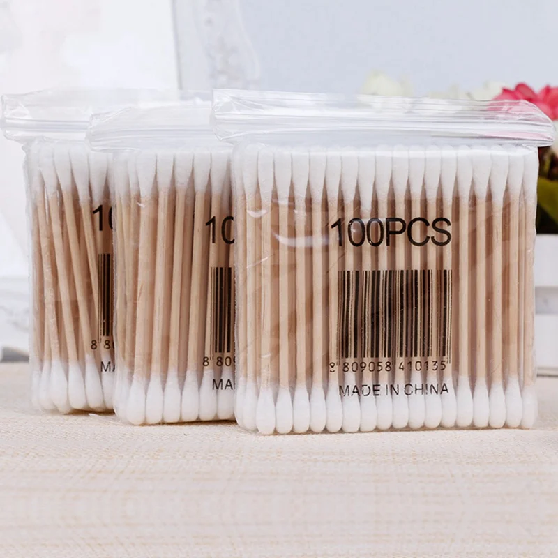 

100pcs/Pack Bamboo Cotton Buds Cotton Swabs Medical Ear Cleaning Wood Sticks Makeup Health Tools Tampons Cotonete