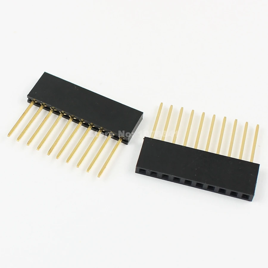 

20 Pcs Per Lot 2.54mm Pitch 10 Pin Single Row Stackable Shield Female Header for Arduino